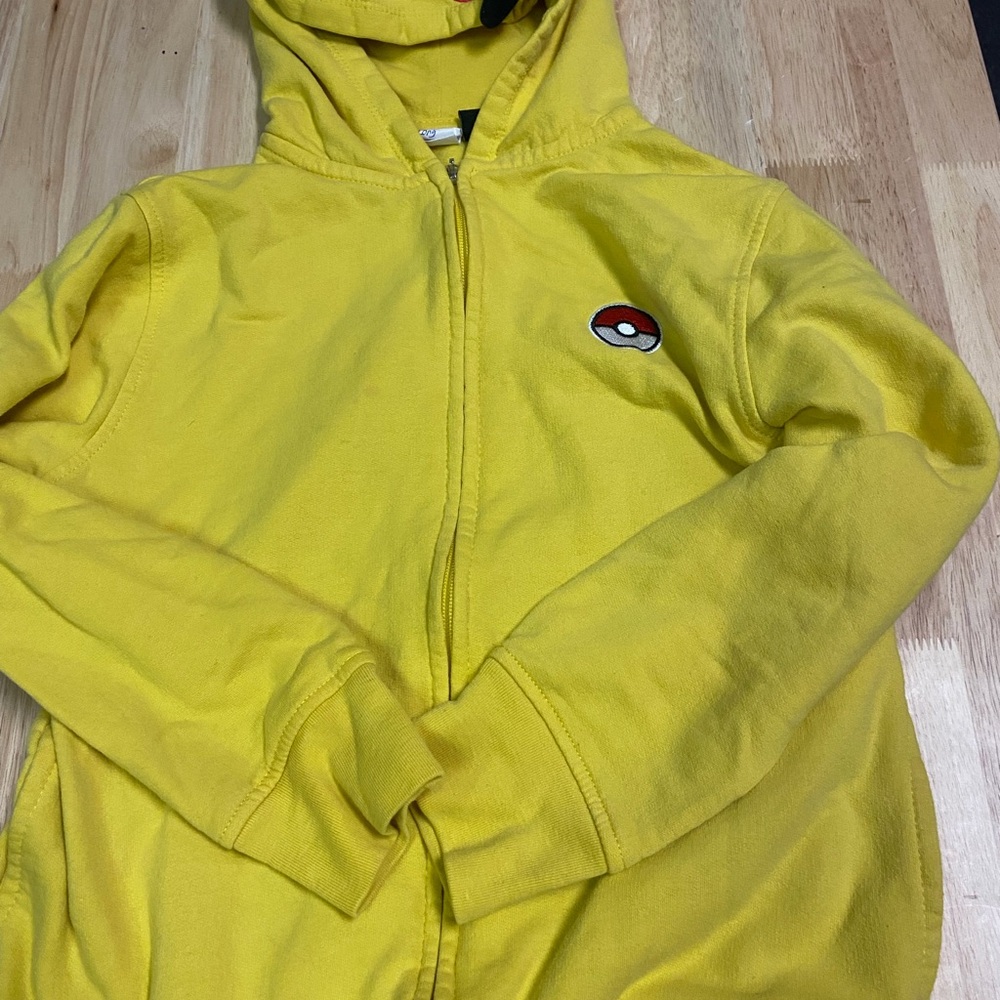 Yellow Kids Pokémon Hoodie with Embroidered Patch